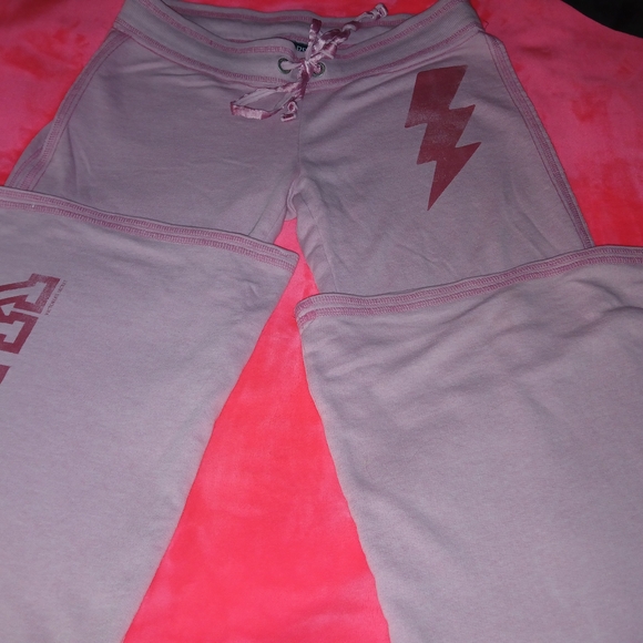 VTG PINK Victoria's Secret Pink Sweatpants Bootcut Lightning Bolt - Picture 4 of 14